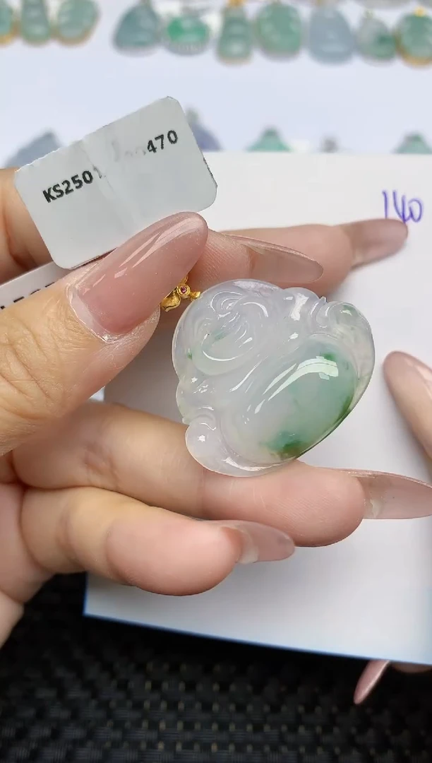 【闪购商品】翡翠颈饰18K金镶嵌天然A货翡翠 140