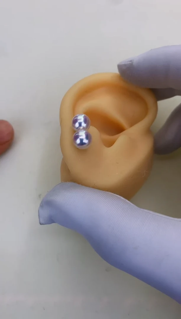 18K金镶嵌DA海水珍珠 GD003 6-7 素钉定制