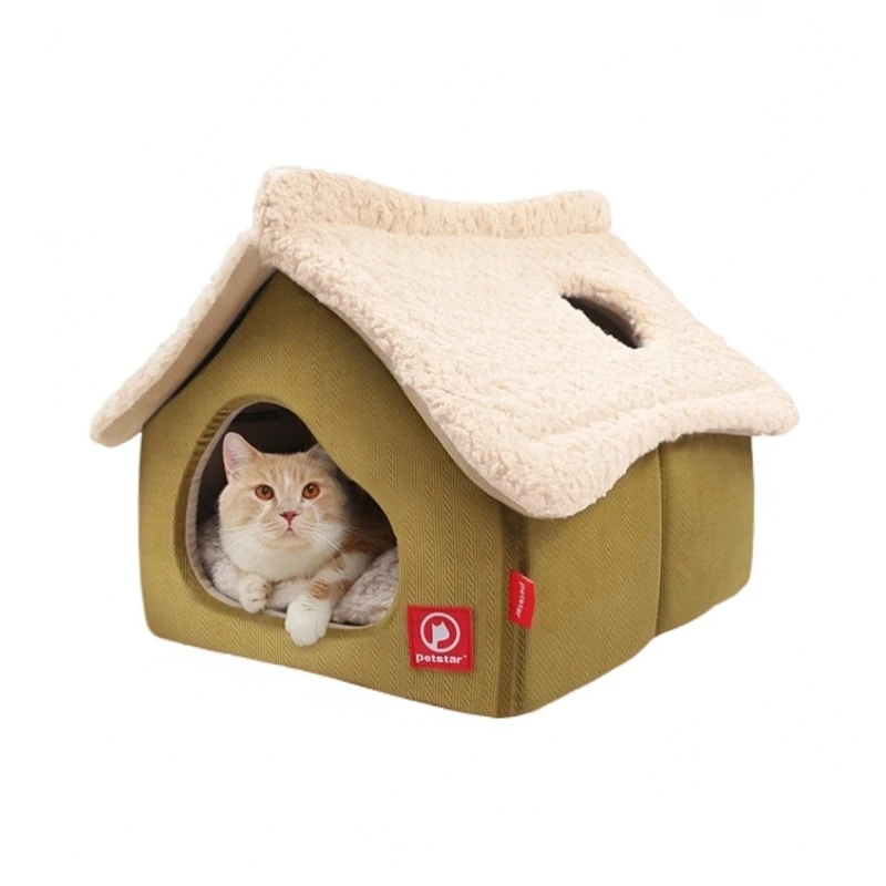 雪屋猫房子猫窝冬季保暖封闭式床可拆洗冬天猫咪别墅可移动猫别墅