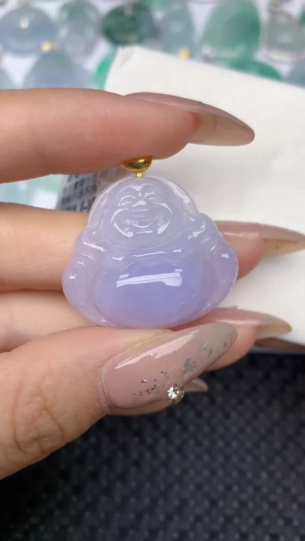 颈饰18K金镶嵌翡翠天然缅甸翡翠a货百元以上9元证书费自理