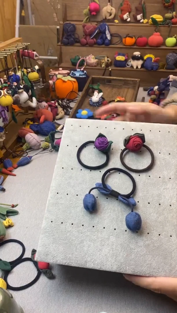 头绳（小玫瑰紫+小玫瑰红+牛仔郁金香）