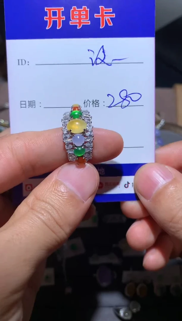 【闪购商品】翡翠戒指银S925镶嵌 没弄好'aa