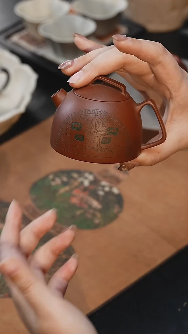 茶杯紫砂壶墩墩 紫泥 140cc