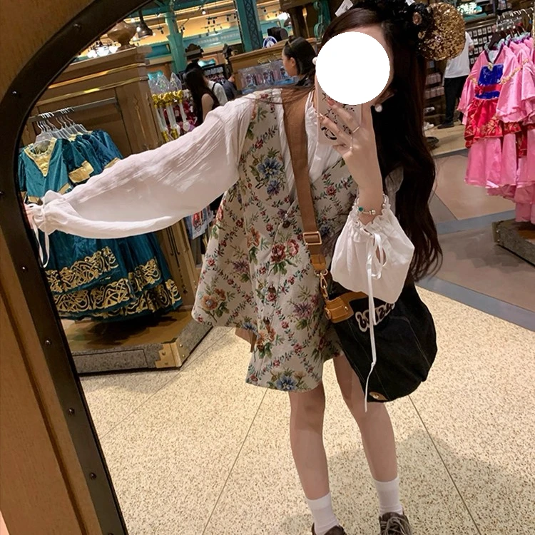 TinyColdair 小寒气 浪漫碎片 复古碎花刺绣马甲女设计感宽松上衣