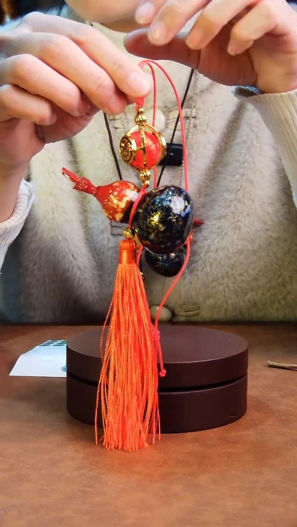 【闪购商品】268直播一物一图大漆酒葫芦送底座送挂绳