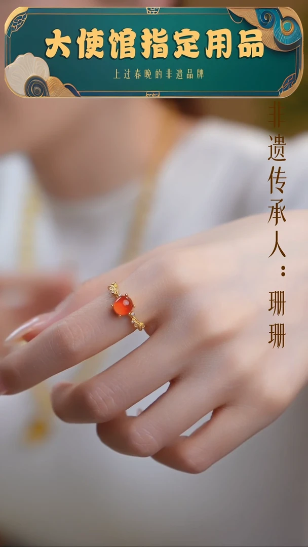南红玛瑙未镶嵌戒指（7号）南红戒指