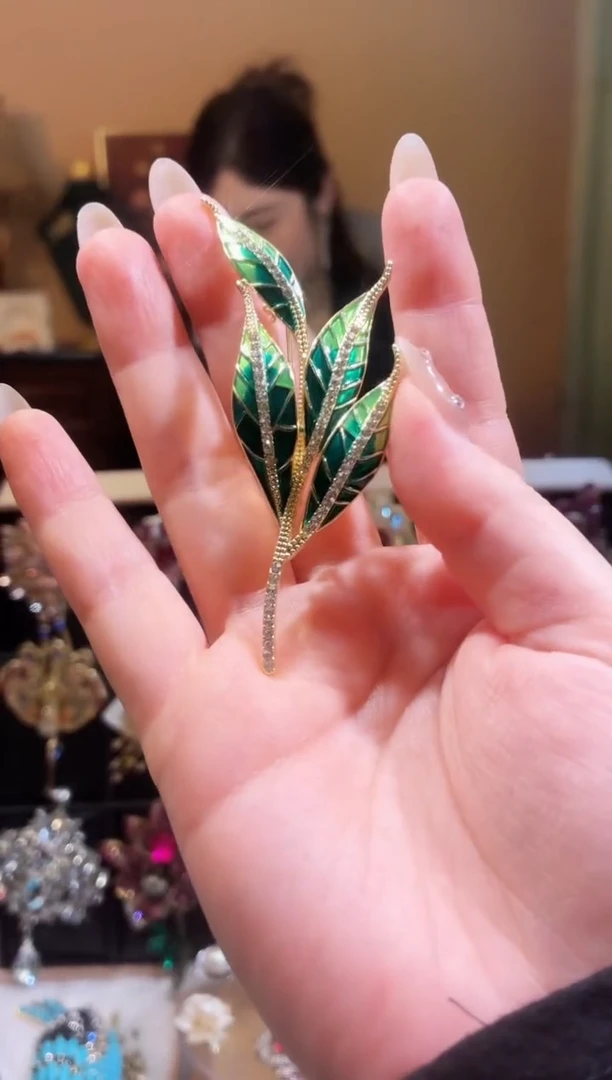 合成立方氧化锆铜合金树叶