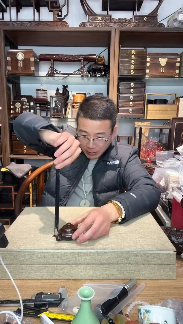 乌木类书架675大红酸枝把把壶