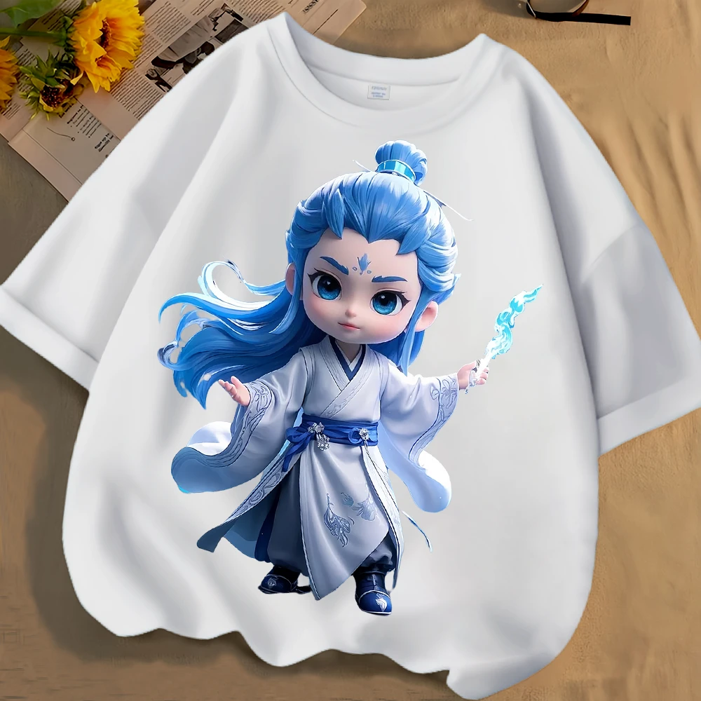 儿童哪吒敖丙春夏季新款中大童短袖t恤纯棉圆领宽松百搭上衣T男孩