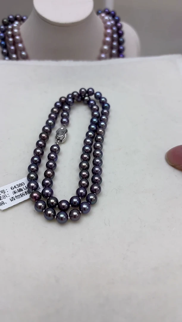银S925镶嵌项链淡水珍珠项链  136