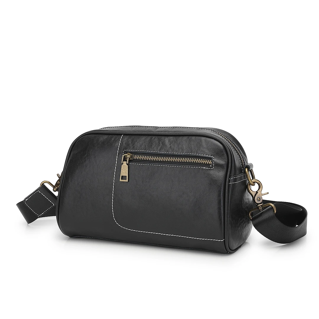 【MINGHAN】植鞣头层牛皮男士单肩斜挎包.设计感小众轻奢高级通勤