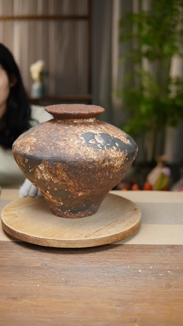 【闪购商品】陶瓷花器诧寂棕大飞碟