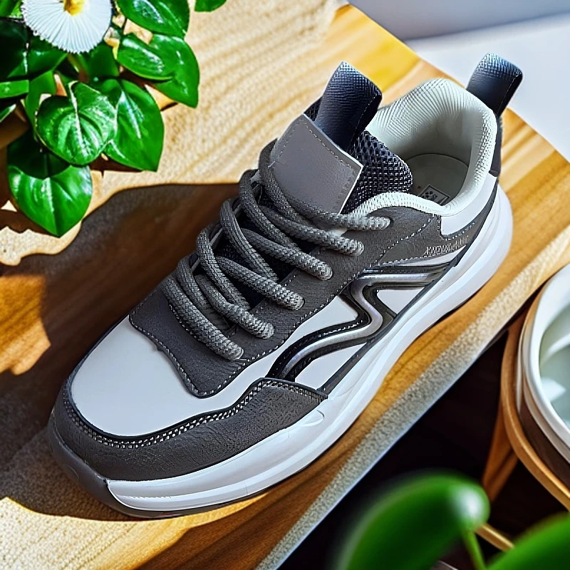 百搭欧若假日风透气秋冬系带时尚休闲鞋厚底车缝线鞋子潮流秋季
