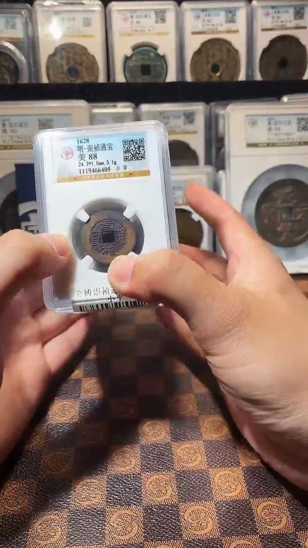 铜A601星鹏公博崇祯通宝祈福坑小平