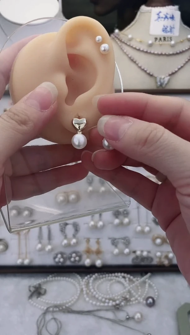 合金耳饰淡水珍珠85