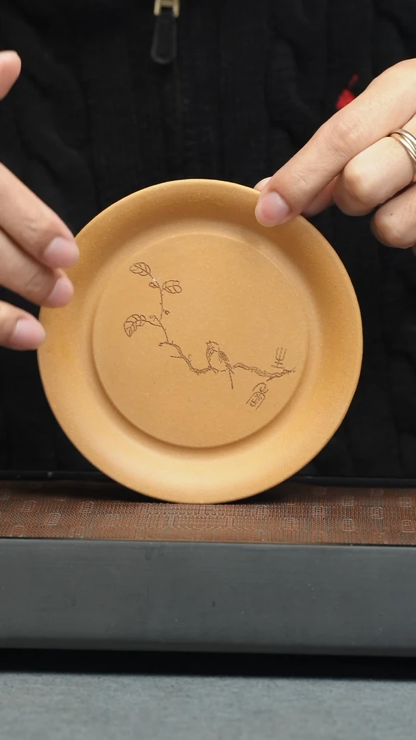 【闪购商品】紫砂茶壶茶宠-刻鸟盘