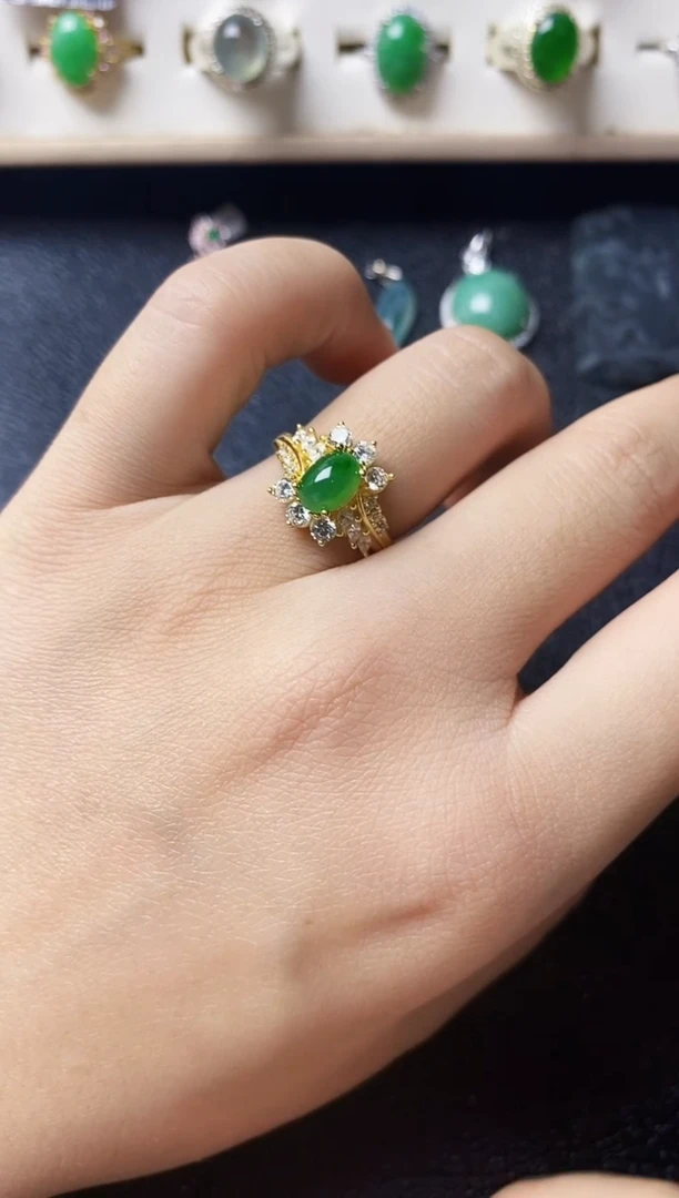 【闪购商品】翡翠戒指银S925镶嵌1111