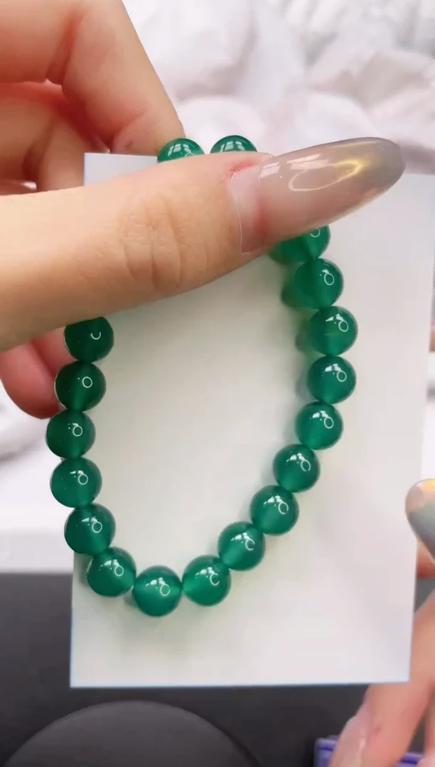 【闪购商品】石英质玉手镯未镶嵌菠菜绿手串