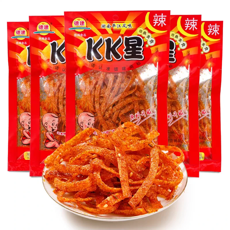 kk星辣条18g德建湖南平江特产爆辣香辣面筋辣丝儿时怀旧校园零食