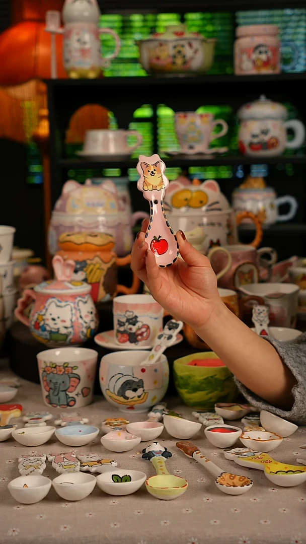 陶瓷无盖款景德镇高温釉下彩纯手绘创意瓷