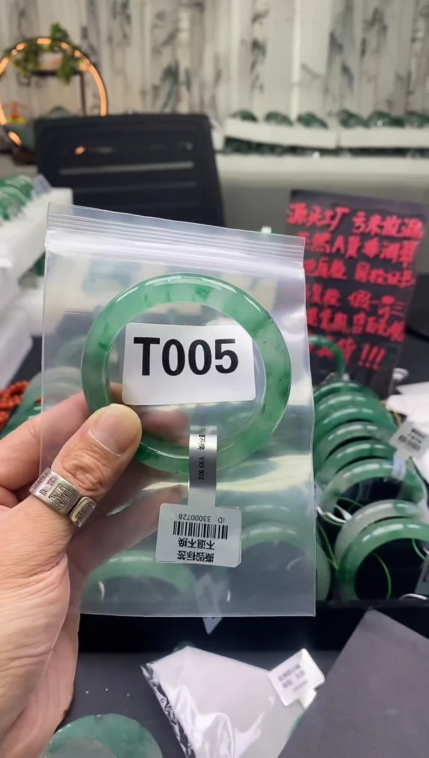 未镶嵌手镯石英质玉（非洲翠）56圈口T005