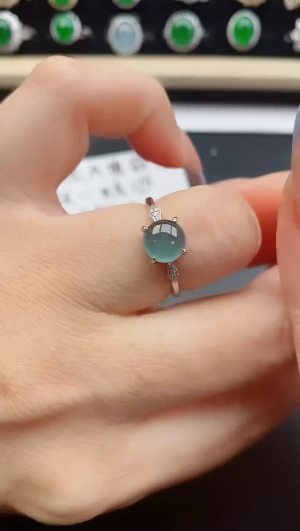 翡翠戒指银S925镶嵌1