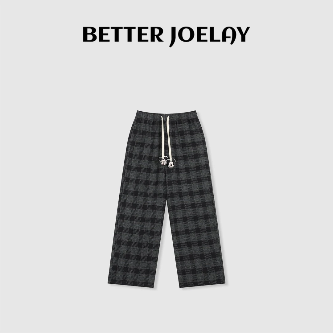 BETTER JOELAY-【爱上肉丝】时尚休闲格子裤宽松百搭显瘦Z0661