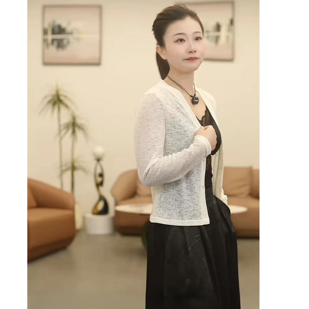 【小妹轻奢女装】短款防晒薄款春夏日针织衫凉爽慢人风时尚开衫9812