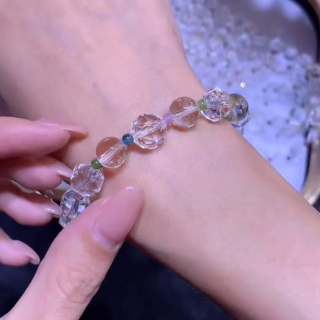 【逍遥】白水晶碧玺DIY手串*ZHSJD/12/多样性发/1件