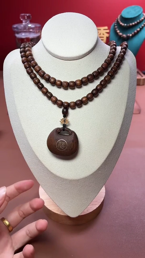 沉香手串沉水越南芽庄金丝油黄棋6x6代代有福设计