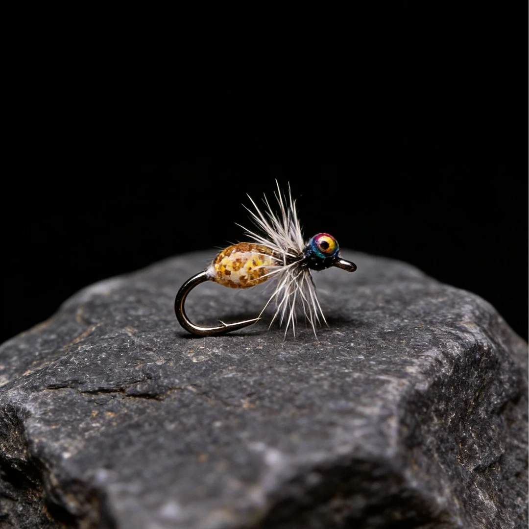 进口精绑格里菲斯蓑羽摇蚊飞蝇钩毒蚊路亚微物桃花马口溪哥响尾蛇