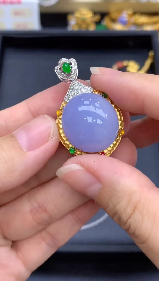 颈饰18K金镶嵌翡翠839-中国好珍宝