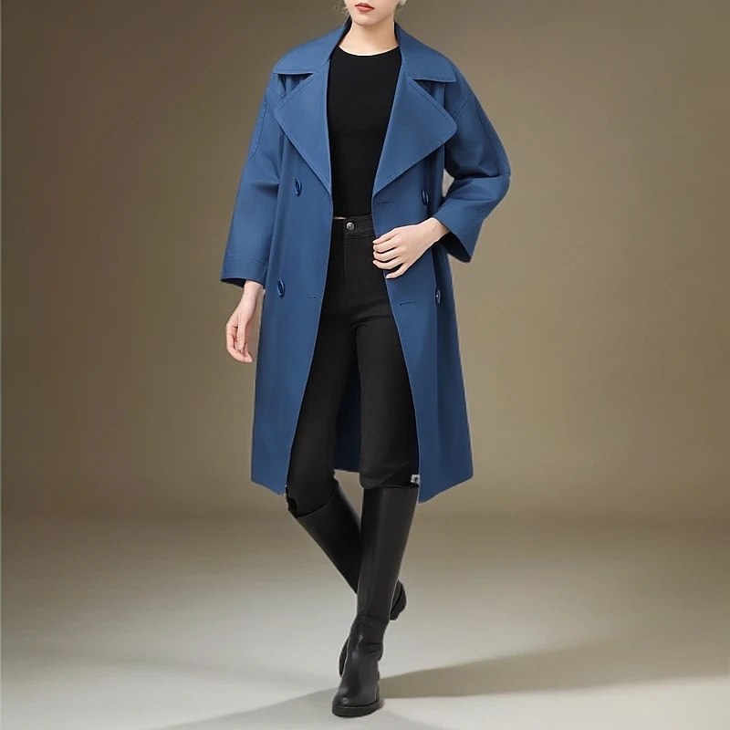 AMASS/阿玛施 新款简约加厚大衣冬季气质保暖外套附腰带5400829