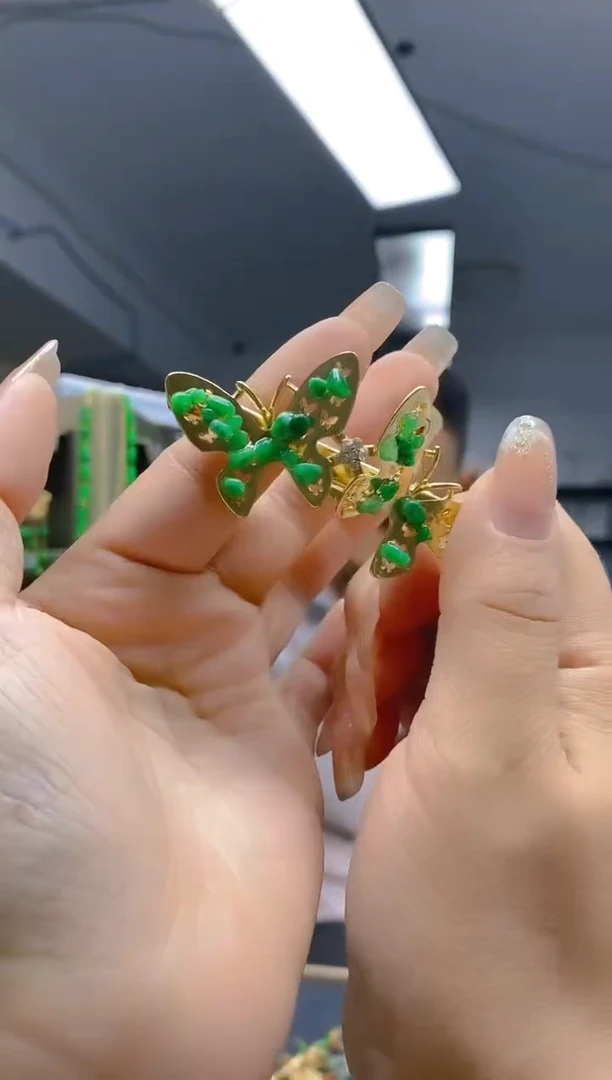 翡翠合金耳饰166翡翠发簪