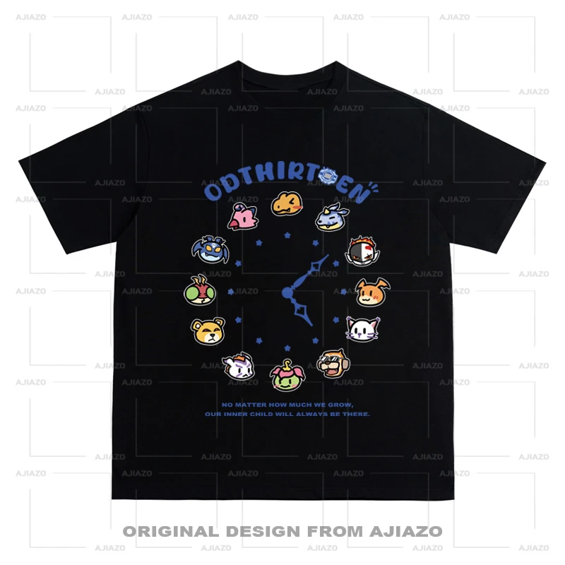 老狗十三【数码时钟】纯棉短袖 重磅男女同款宽松百搭休闲上衣