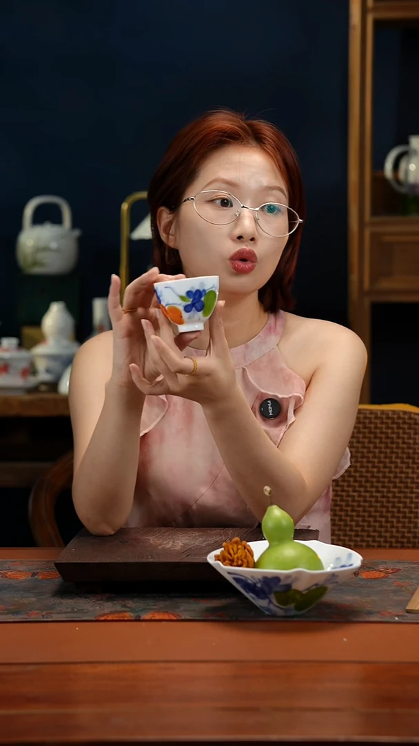 陶瓷景德镇釉中彩餐具鸡心杯100cc