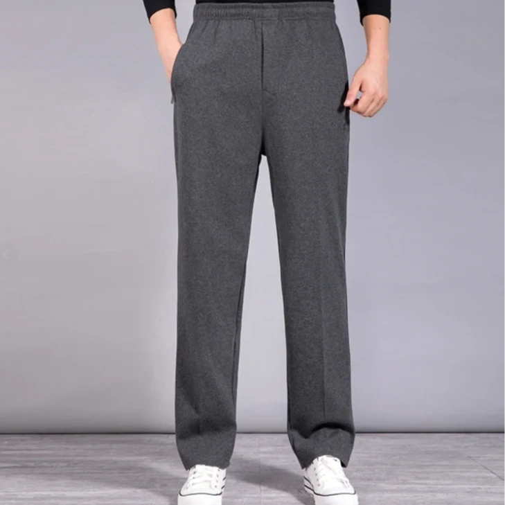 3号男士裤子高腰直筒休闲裤大码运动冬季中年薄款宽松春夏中老年
