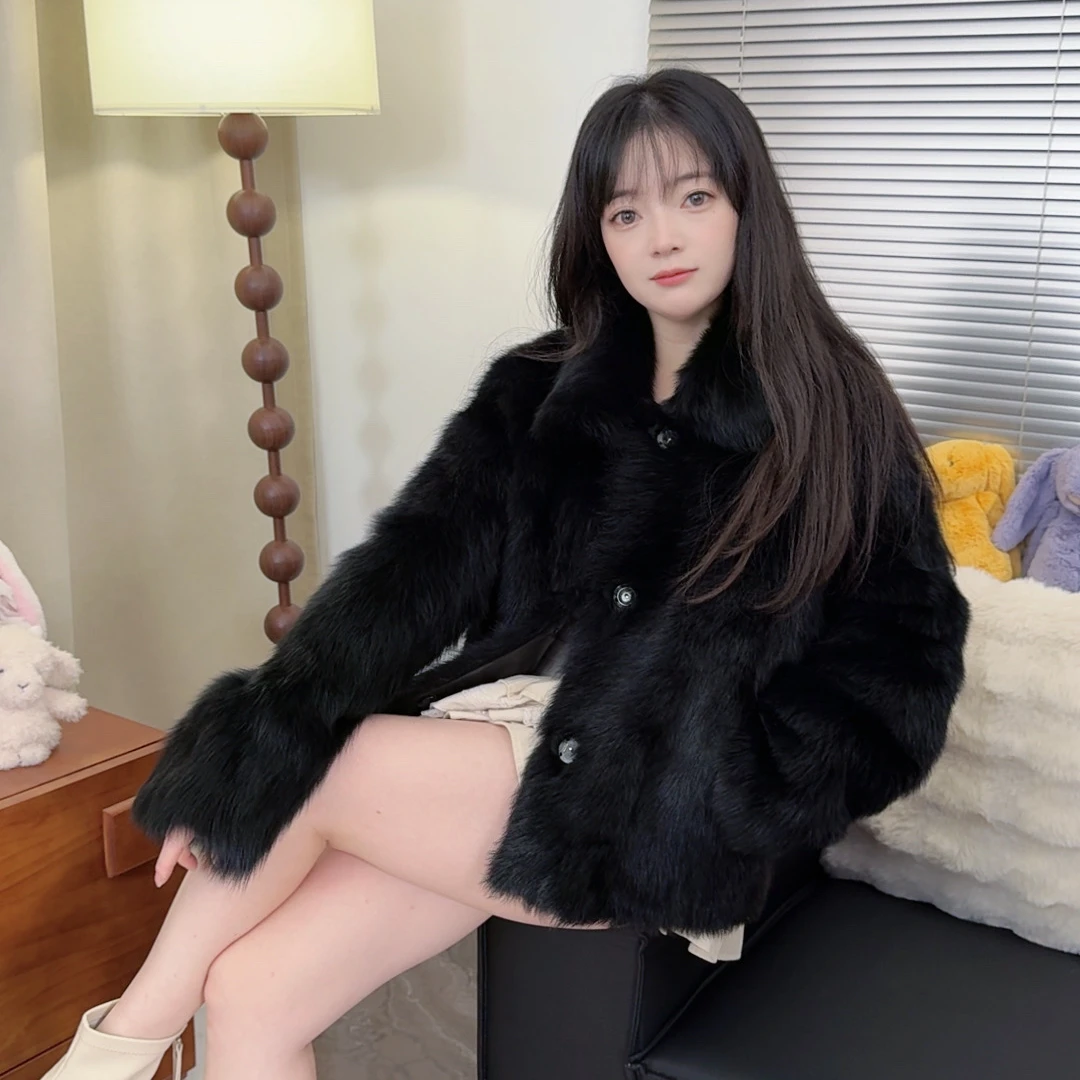 “一眼万年”短款25年新款托卡皮毛一体直毛皮草冬季保暖爆款女外套