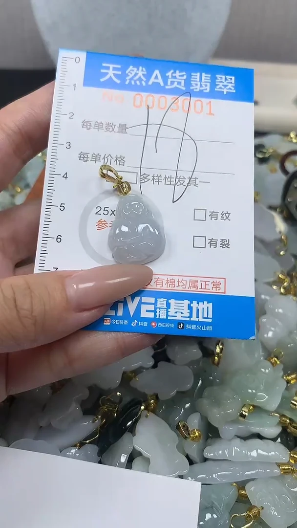 翡翠未镶嵌颈饰净货挂件-3001