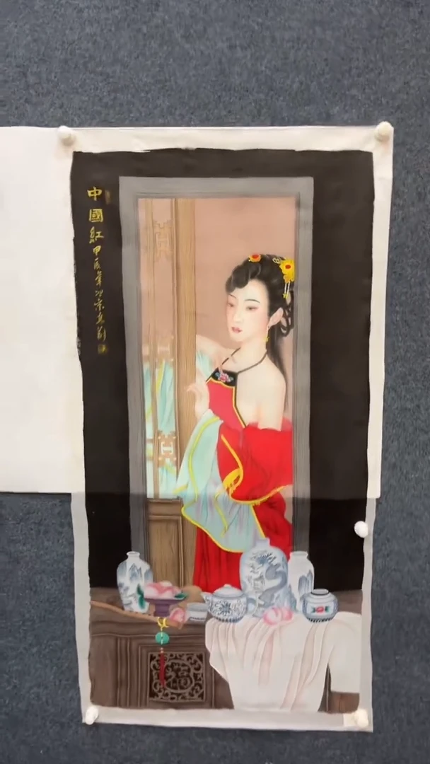 国画11.2-XX-冯高翔-红袍原作丝绢-4