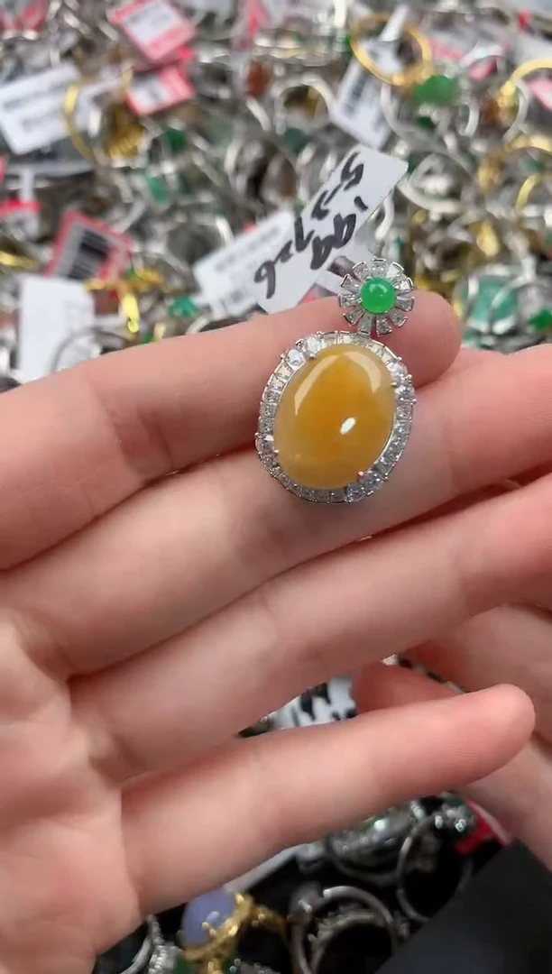 银S925镶嵌戒指翡翠222               9