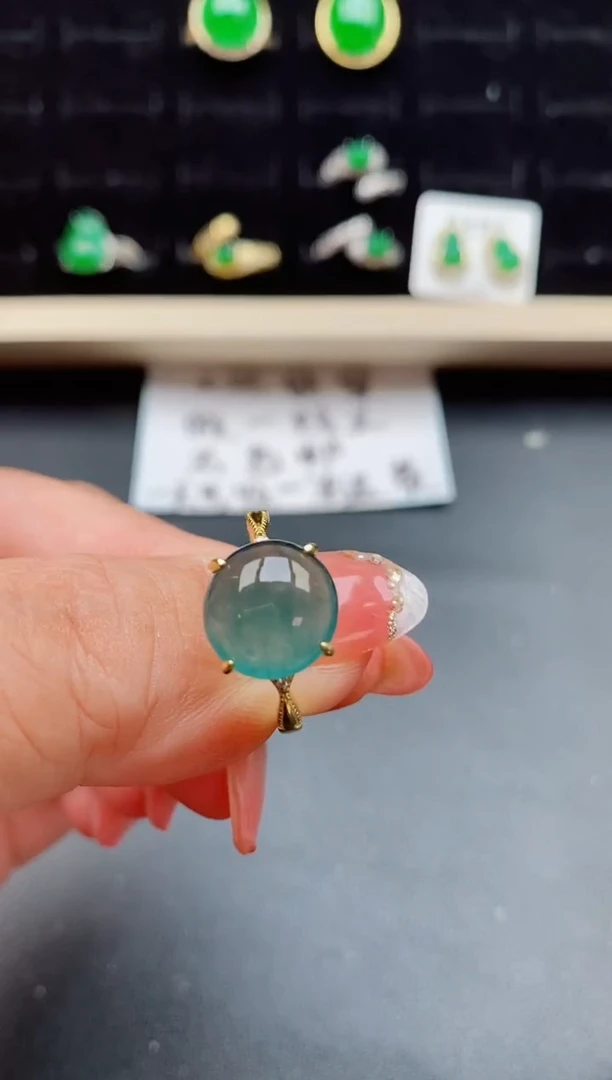 【闪购商品】翡翠戒指银S925镶嵌08500