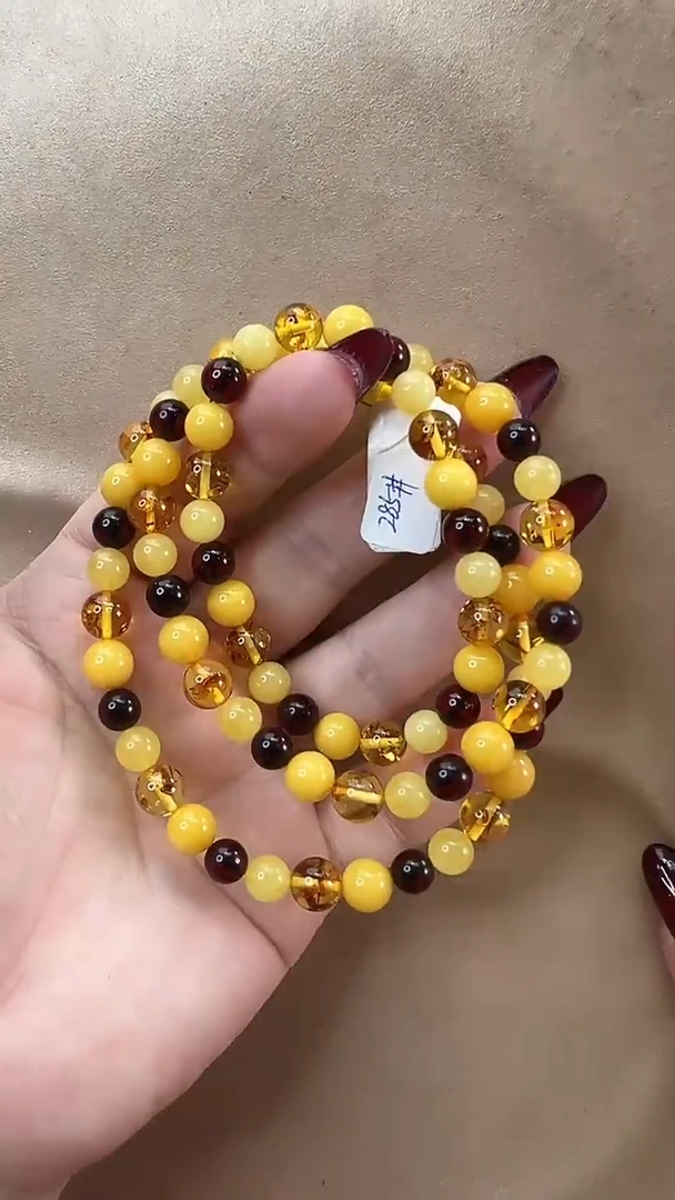 琥珀颈饰未镶嵌项链