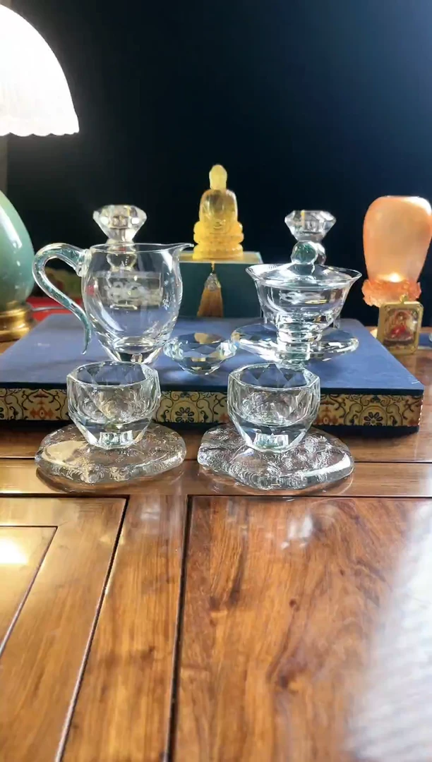 八件套水晶盖碗套装