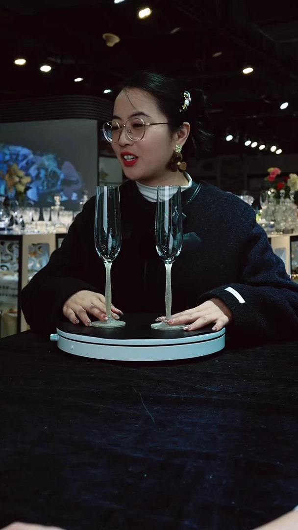 水晶厚款香槟杯6支