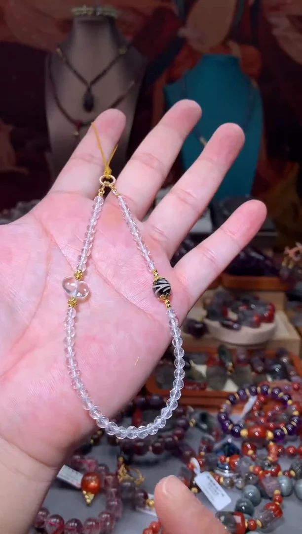 未镶嵌珠宝半成品水晶白水晶手机挂