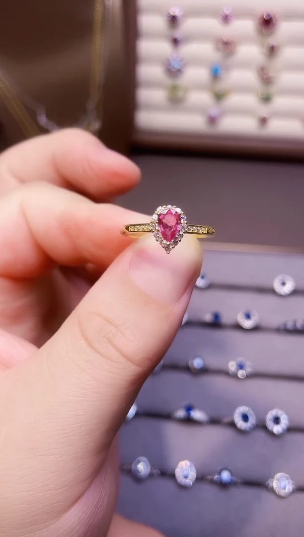 【闪购商品】彩色蓝宝石戒指银S925镶嵌一枚