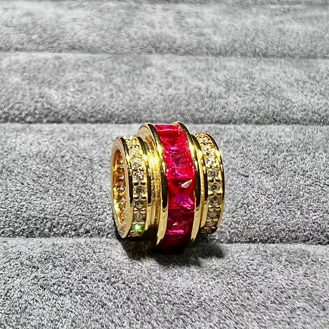 培育红宝石【欧巴珠宝】925银 红宝石路路通吊坠（不含链） 11mm