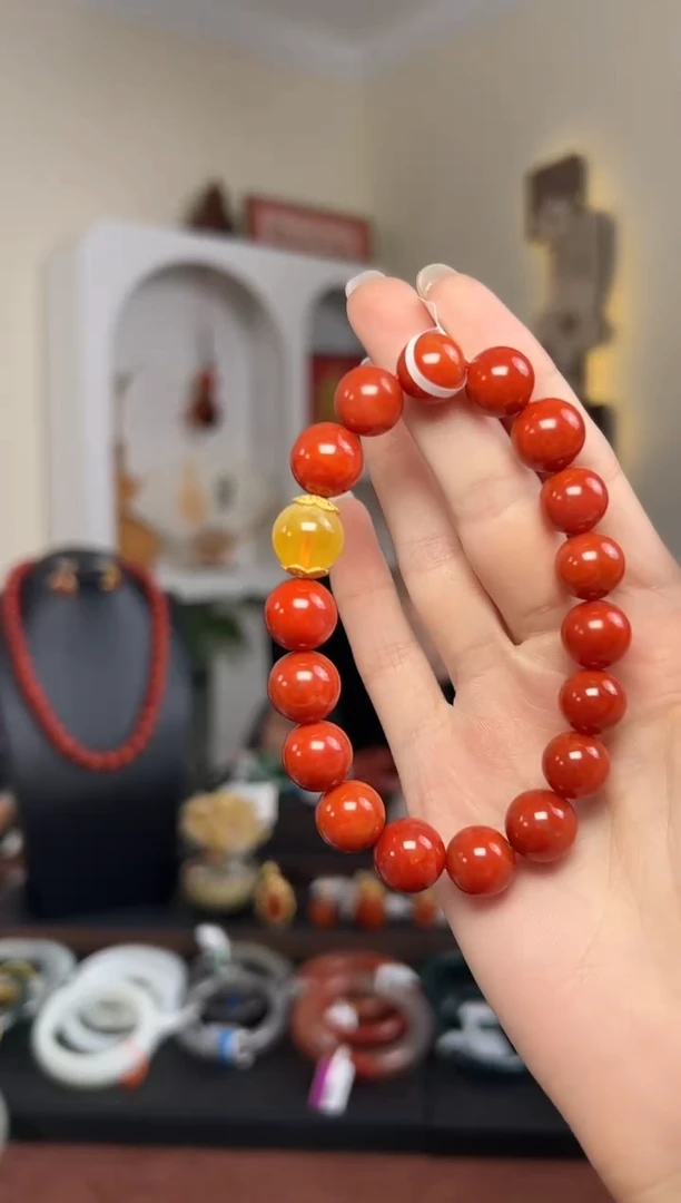 南红玛瑙未镶嵌颈饰南红手串11.5mm+
