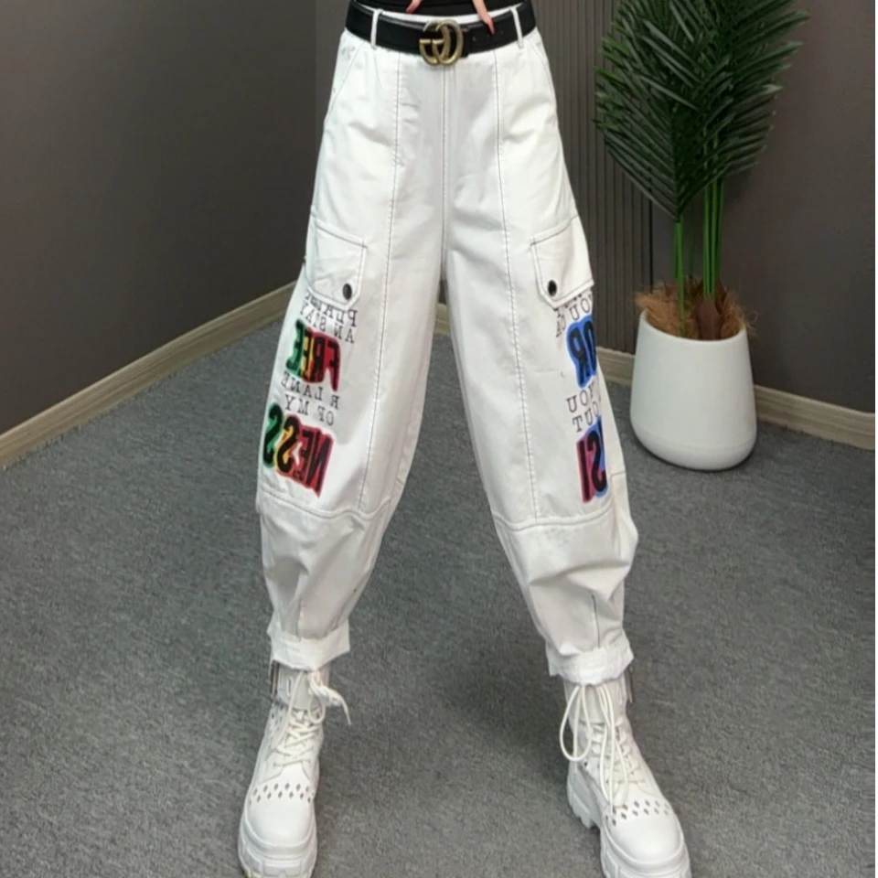 欧货新款时尚宽松潮流夏季八分牛仔裤 85155